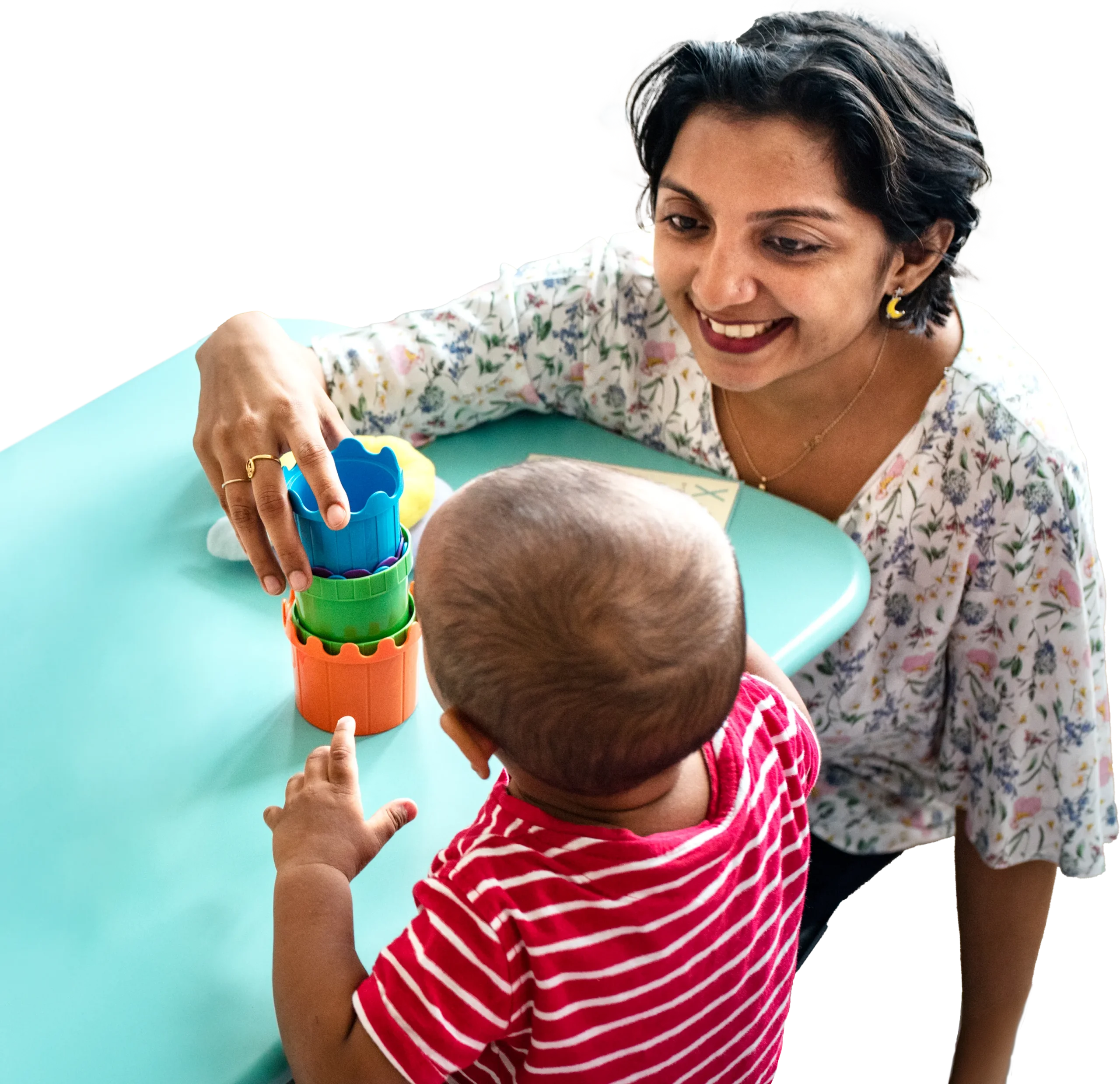 Therapist playing with a child